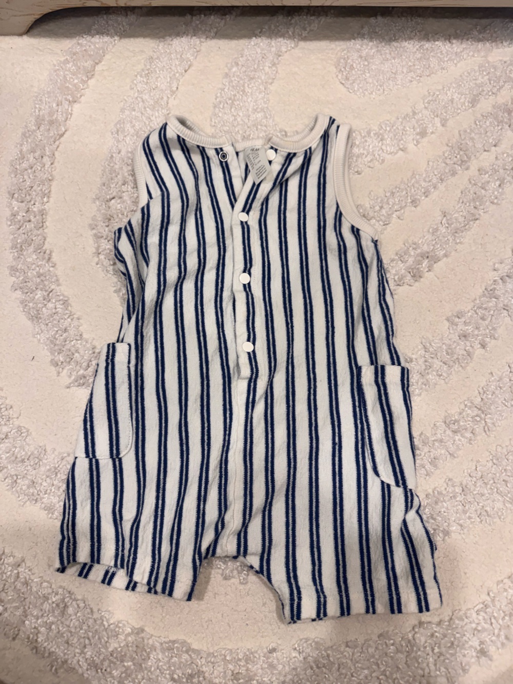 H&M Navy & White Striped Infant Romper
